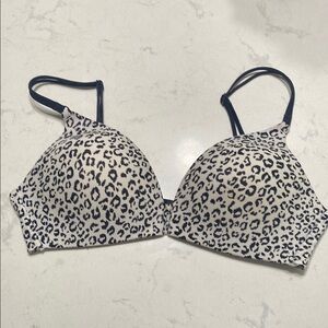 Victoria's Secret Black and White Leopard Print Bra